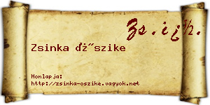 Zsinka Őszike névjegykártya